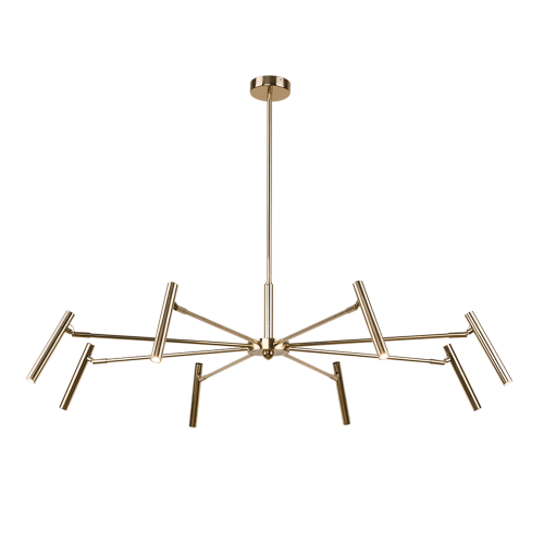 Lampa wisząca żyrandol do salonu 8XG9 mosiężny LIVO 8394 Amplex
