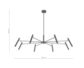 Lampa wisząca żyrandol  do salonu 8XG9 mosiężny LIVO 8394 