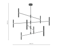 Lampa wisząca żyrandol do salonu 16XG9 mosiężny LIVI 8392 