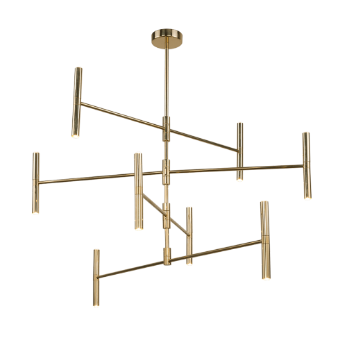 Lampa wisząca żyrandol do salonu 16XG9 mosiężny LIVO 8392 Amplex