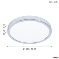 Lampa łazienkowa  FUEVA 5 Plafon LED 20,5W 4000K chrom IP44 oprawa natynkowa 30892 Eglo