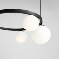 Lampa wisząca do salonu na 4 żarówki GARDA 4 RING BLACK 1099L1_R Aldex
