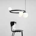 Lampa wisząca do salonu na 4 żarówki GARDA 4 RING BLACK 1099L1_R Aldex