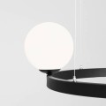 Lampa wisząca do salonu na 4 żarówki GARDA 4 RING BLACK 1099L1_R Aldex