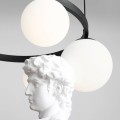 Lampa wisząca do salonu na 4 żarówki GARDA 4 RING BLACK 1099L1_R Aldex