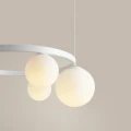 Lampa wisząca do salonu na 4 żarówki  biała GARDA 4 RING WHITE 1099L_R  Aldex