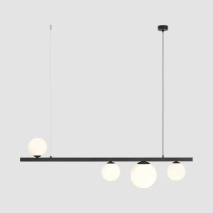 Lampa czarna nad stół 4 żarówki GARDA 4 BLACK 1099L1 Aldex