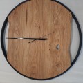 HAND MADE Zegar drewniany wiszący ścienny  dębowy ręcznie robiony Ø 58 cm olejowany Hand Made