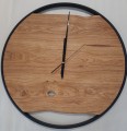 HAND MADE Zegar drewniany wiszący ścienny  dębowy ręcznie robiony Ø 58 cm olejowany Hand Made