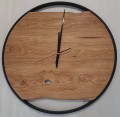 HAND MADE Zegar drewniany wiszący ścienny  dębowy ręcznie robiony Ø 58 cm olejowany Hand Made