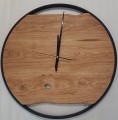 HAND MADE Zegar drewniany wiszący ścienny  dębowy ręcznie robiony Ø 58 cm olejowany Hand Made