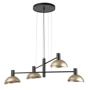 Lampa wisząca do salonu czarno złota na 4 żarówek 40568 Sigma