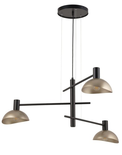 Lampa wisząca do salonu czarno złota na 3 żarówki  40567 Sigma