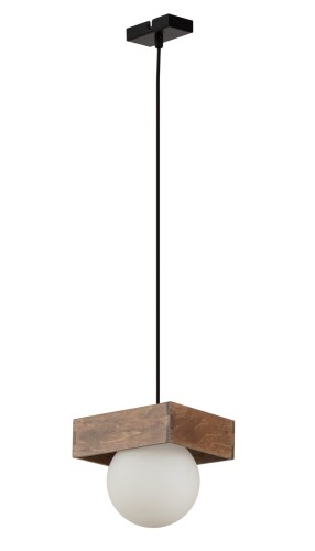 Lampa wisząca mleczna kulka ze sklejką Bloom 1 33663