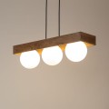 Potrójna lampa wisząca mleczne kulki ze sklejką Bloom 3 33665