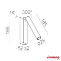 Lampa ścienna do sypialni PET micro R LED M930 32° kinkiet  czarny struktura 26504-M930-F3-00-12 Aqform