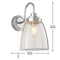 Lampa ścienna do łazienki IP44 kinkiet  Ashbury 1x4W E14 szkło transparentne 77088