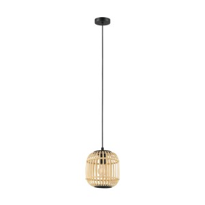Lampa wisząca z drewna 1XE27 BORDESLEY 43231 Eglo