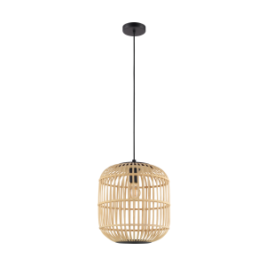 Lampa wisząca drewniana do salonu 1XE27 BORDESLEY  43216