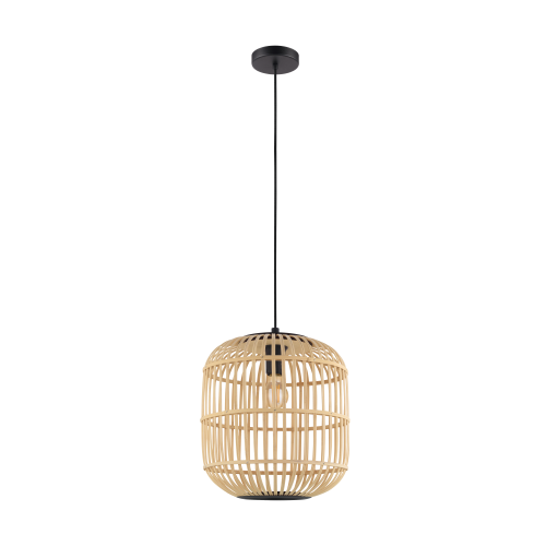 Lampa wisząca drewniana do salonu 1XE27 BORDESLEY  43216