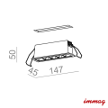 Lampa do zabudowy RAFTER points 15 LED trim M930 50° wpuszczany czarny struktura + optyka: czarny  37973-M930-WB-00-12