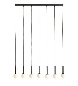 Lampa wisząca listwa nad stół do salonu RIU 7 ALL BLACK 1121T1