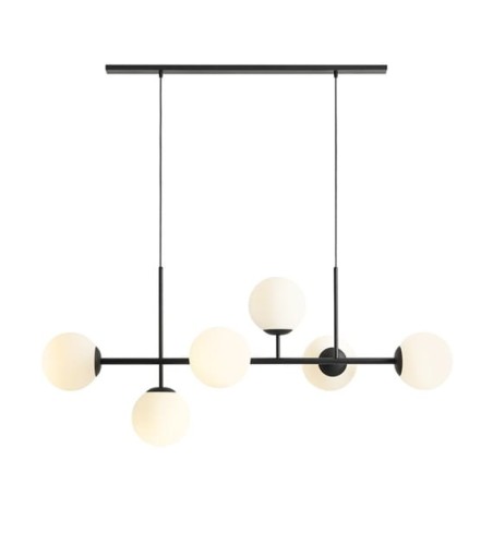 Lampa wisząca podłużna do salonu  FIN 6 BLACK 1120K1
