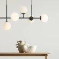 Lampa wisząca podłużna do salonu  FIN 6 BLACK 1120K1