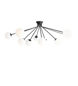 Lampa sufitowa do salonu czarna na 10 żarówek E14 HOLM 10 CEILING BLACK 1082PL_M1