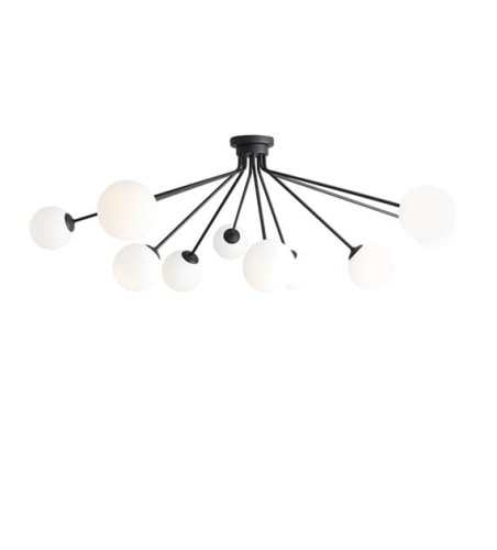 Lampa sufitowa do salonu czarna na 10 żarówek E14 HOLM 10 CEILING BLACK 1082PL_M1