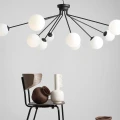 Lampa wisząca, czarny żyrandol na 10 żar. E14  HOLM 10 BLACK 1082M1