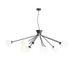 Lampa wisząca, czarny żyrandol na 10 żar. E14  HOLM 10 BLACK 1082M1