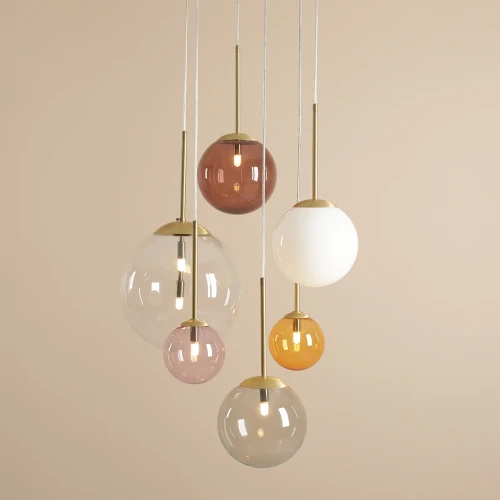 Lampa wisząca żyrandol do salonu  na 6 żarówek BOSSO 6 RING MULTICOLOUR 1119K40_R