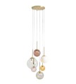 Lampa wisząca żyrandol do salonu  na 6 zarówek BOSSO 6 RING MULTICOLOUR 1119K40_R