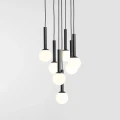 Lampa wisząca czarna na 7 żarówek do holu, salonu RIU 7 RING ALL BLACK 1117T1
