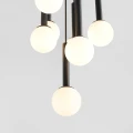 Lampa wisząca czarna na 7 żarówek do holu, salonu RIU 7 RING ALL BLACK 1117T1