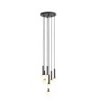 Lampa wisząca czarna na 7 żarówek do holu, salonu RIU 7 RING ALL BLACK 1117T1