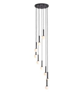 Żyrandol czarny RIU 9 RING ALL BLACK 1117N1 kaskadowa lampa wisząca