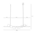 Lampa podłużna WAVE 7 BRASS 1115T40 ekskluzywna lampa wisząca