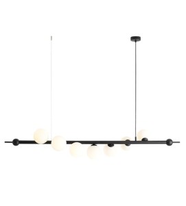 Lampa wisząca podłużna na 7 żarówek E14 WAVE 7 BLACK 1115T1