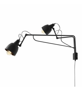 Lampa ścienna kinkiet podwójny na wysięgniku SOHO WALL 2 BLACK 1002D1