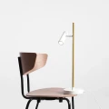 TREVO TABLE WHITE BRASS 1097B40 designerska lampka biurkowa Aldex