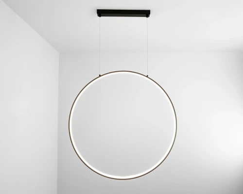 Lampa okrągła do salonu  INTER RING II wisząca pionowa czarna CRI>90