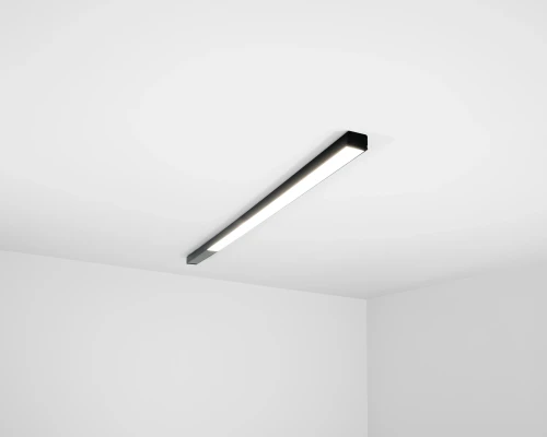 Lampa natynkowa na holl  LED liniowa sufitowa natynkowa  N1 CRI>90 czarna  lampa_natynkowa_iledo_czarna_bokiem.webp