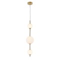 Lampa wisząca pionowa mleczne kule Dorado złota LP-002/3V