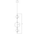 Lampa wisząca pionowa mleczne kule Dorado złota LP-002/3V