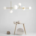 Lampa wisząca żyrandol do salonu 6 żar. mosiężna DIONE 6 BRASS 1092K40