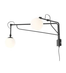 Kinkiet lampa ścienna SOHO GLASS WALL 2 BLACK 1105D1 Aldex
