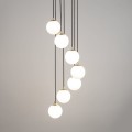 Lampa wisząca z kaskadą mlecznych kulistych kloszy PIANO 7 SIGMA 33660