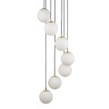 Lampa wisząca z kaskadą mlecznych kulistych kloszy PIANO 7 SIGMA 33660